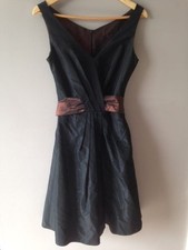 Tailor made Black 50s 60s Audrey Hepburn Retro Swing Dress Vintage style UK10/12