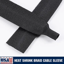 Flat Flame-Retardant Black Expandable Braided Cable Sleeving for Automotive Wire