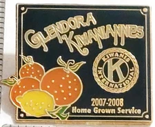 Kiwanis International  2007-2008 Home Grown Service Glendora Lapel Pin