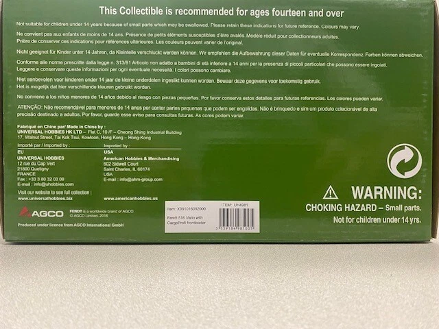 Universal Hobbies Fendt 516 Vario with Front Loader Tractor 1:32 Scale Diecast - Image 3 of 4