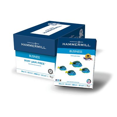 Hammermill Business Copy Paper,20lb, 92 Bright, 8 1/2'' x 11'', 10 Ream/5000 sheet