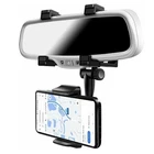 360° Universal Rotation Adjustable Cell Phone Holder Car Rearview Mirror Mount