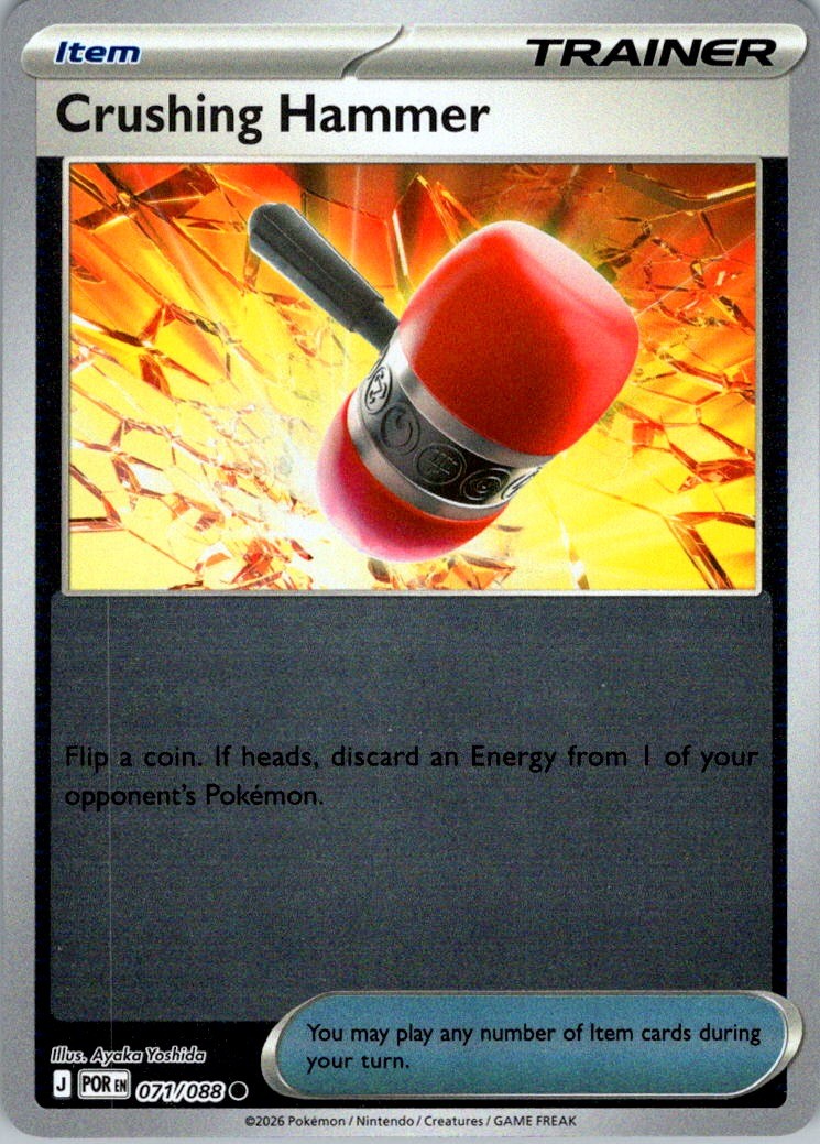 Crushing Hammer Reverse Holo Common ME03: Perfect Order 071/088 NM sadaji