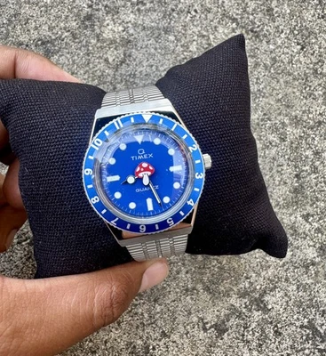 Rare Timex Q x Seconde Watch Limited Edition 38mm IFL Noah Ap Numbered 007 Blue - Image 1 of 4