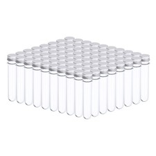 80pcs 45ml Plastic Test Tube with Screw Caps 140x25mm Tubes Aluminum Lid