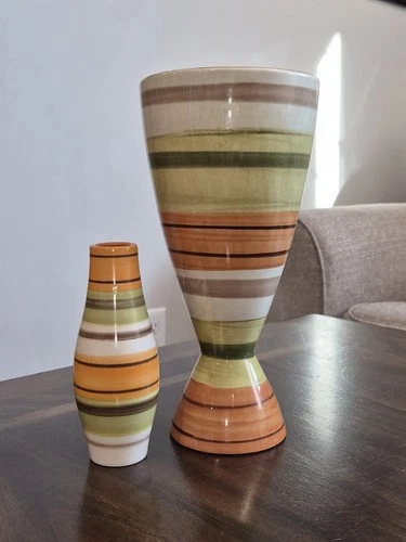 Red Wing Pottery Chromoline Vase #674 & RWCS Vase Rust Color