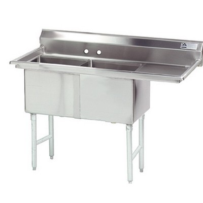 Advance Tabco 16 in x 20 in x 14 in 2 Compartment Sink w/ Right