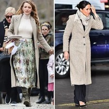 NWT Smythe Brando Camel Wool Alpaca Blend Coat 12 ASO Meghan Markle Blake Lively