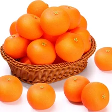 24 Pcs Fake Oranges 3 Inch Foam Mini Artificial Fruits Orange Home Table Decor