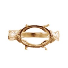 Semi Mount Oval 10x14MM Faceted Cut Ring Sterling Silver