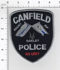 K9 UNIT 🦮 CANFIELD OHIO SUBDUED THIN BLUE LINE COLLECTIBLE POLICE CANINE PATCH