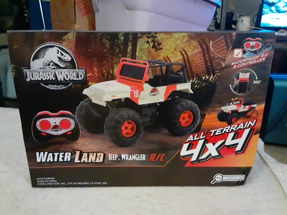 ¡NUEVO! Jada Toys Jurassic World escala 1:16 RC Jeep Wrangler! ¡Uso en AGUA Y TIERRA! Foto 3 de 4