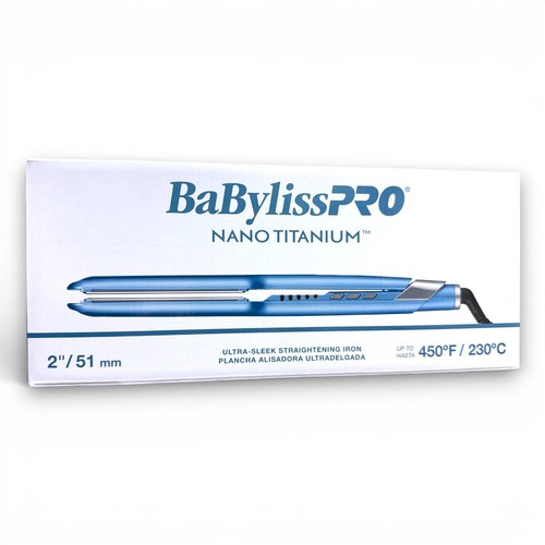 BaBylissPRO Nano Titanium 2" / 51 mm Ultra-Sleek Straightening Iron BNT134T New - Picture 1 of 2