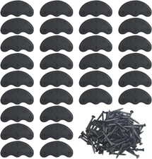 30PCS Heel Plates Black Heel Taps Rubber Tips Sole Heel Repair Pad Replacement