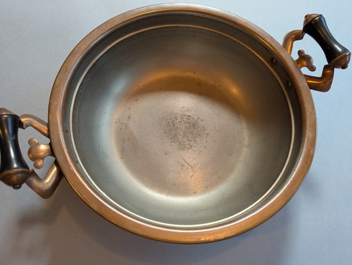 Antique Vintage Copper Pot S. Sternau & Co. New York Wood Brass Handles - Picture 6 of 6