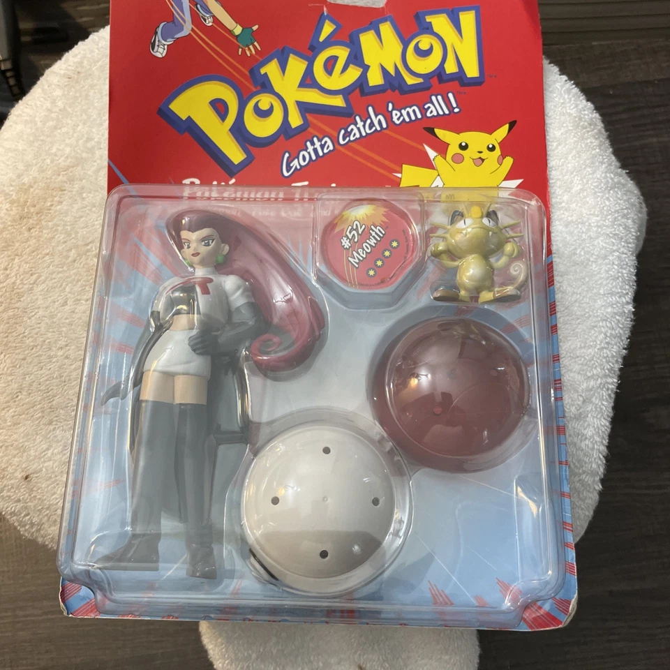 Figura de acción Hasbro Pokemon Trainers Jesse, Meowth & Poke Ball #52 NUEVA 1998 Foto 2 de 4