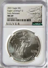 2021 American Eagle Silver Dollar $1 Eagle Landing T-2 Early Releases MS69 NGC