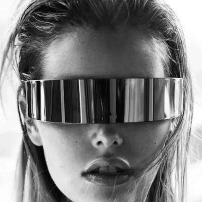 Rave  Costume Sci-Fi Futuristic Mirror Shield Visor Sunglasses
