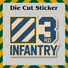 3rd Infantry Division Sticker, Vintage Style Vinyl Decal, Rock of the Marne