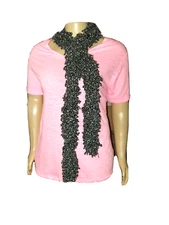 Bettina Scarf Women's Black White Knit Fringe