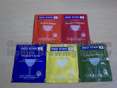 Red Star Dry Wine Yeast, 5 Packs Per Sale, YOUR CHOICE!!!