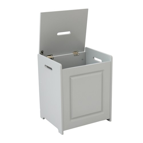 Grey Wooden Ottoman Laundry Linen Storage Box Home Chest Trunk Hamper