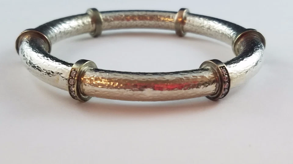 Brazalete SILPADA de plata esterlina con estaciones de circonita cúbica B2831 Foto 4 de 4