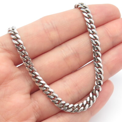 925 Sterling Silver Italy P. Lux Cuban Chain Necklace 24