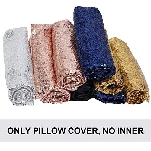 18x18inches Sequin Decorative Pillow Covers Satin 18"x18", Pack-2 Iridescent - Foto 6 di 6
