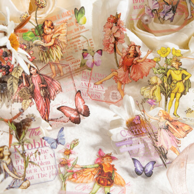 30pcs Flower Fairy PET Scrapbooking Stickers Fantasy Angel Elf Diary Decals DIY