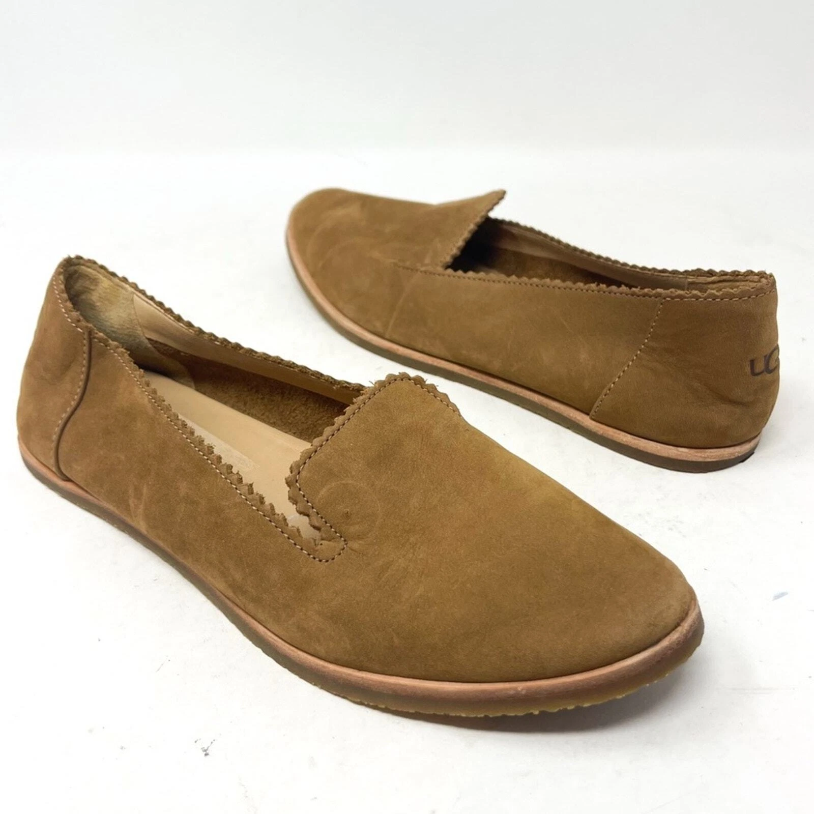 Mocassini UGG Australia Vista ballerine donna marrone caramello nabuk morbido taglia 6 5