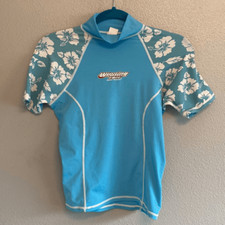 Kids Sunshirt- blue Hawaiian print- size large