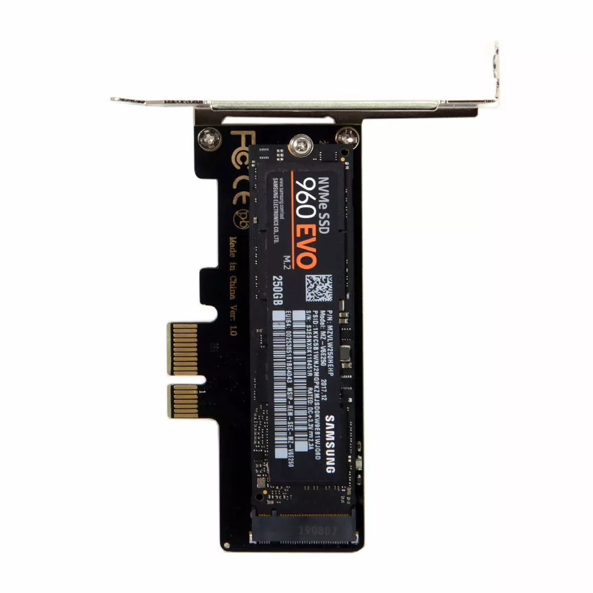 PCI-E 3.0 x1 Lane to M.2 M-Key SSD Nvme AHCI PCI Express Adapter