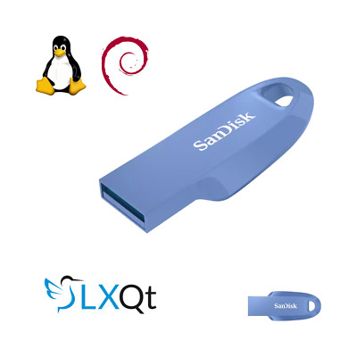 Live Bootable Debian Linux LXQt | Sandisk Ultra Curve | USB 3.2 | + Installer