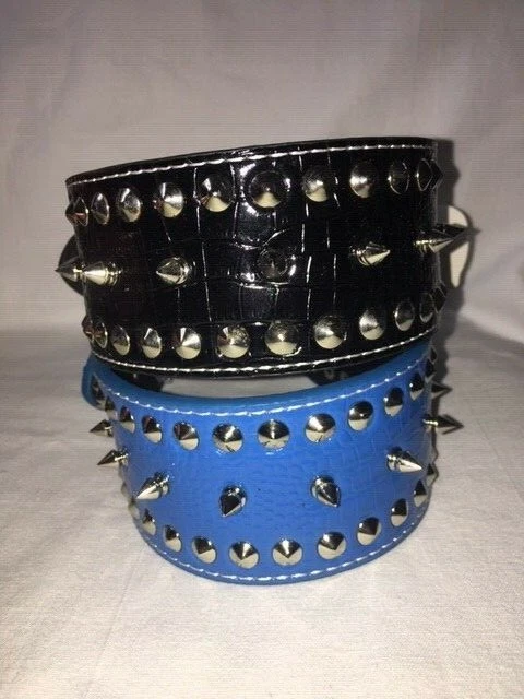 24 «L собаки воротник с заклепками шипы заклепки PU кожаный 2,15» W питбуль мастиф M L и XL - Изображение 3 из 4
