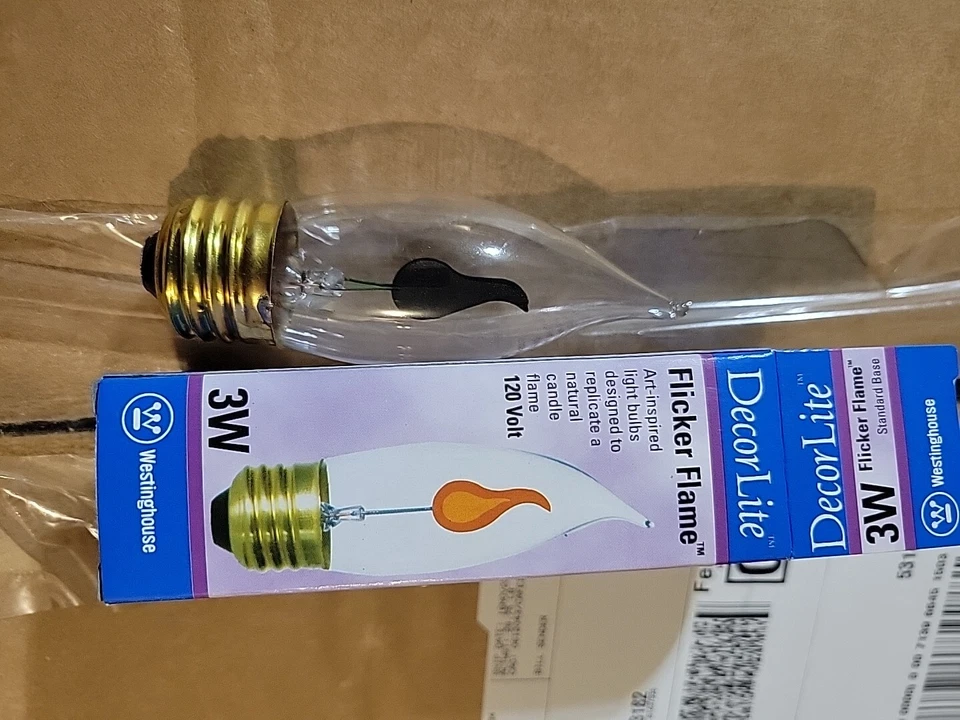 Westinghouse DecorLite 3CA10 Flicker Flame Bulb -120 Volt, 3 Watt, item # 03657 - Image 3 of 4