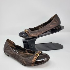 Attilio Giusti Leombruni AGL Cap Toe Buckle Leather Ballet Flats EU 37.5 US 7.5