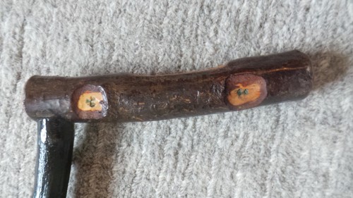ANTICO BASTONE DA PASSEGGIO BLACKTHORN - SHILLELAGH IRLANDESE - 35,25" - "JACK" & TRIFOGLIO - Foto 7 di 13