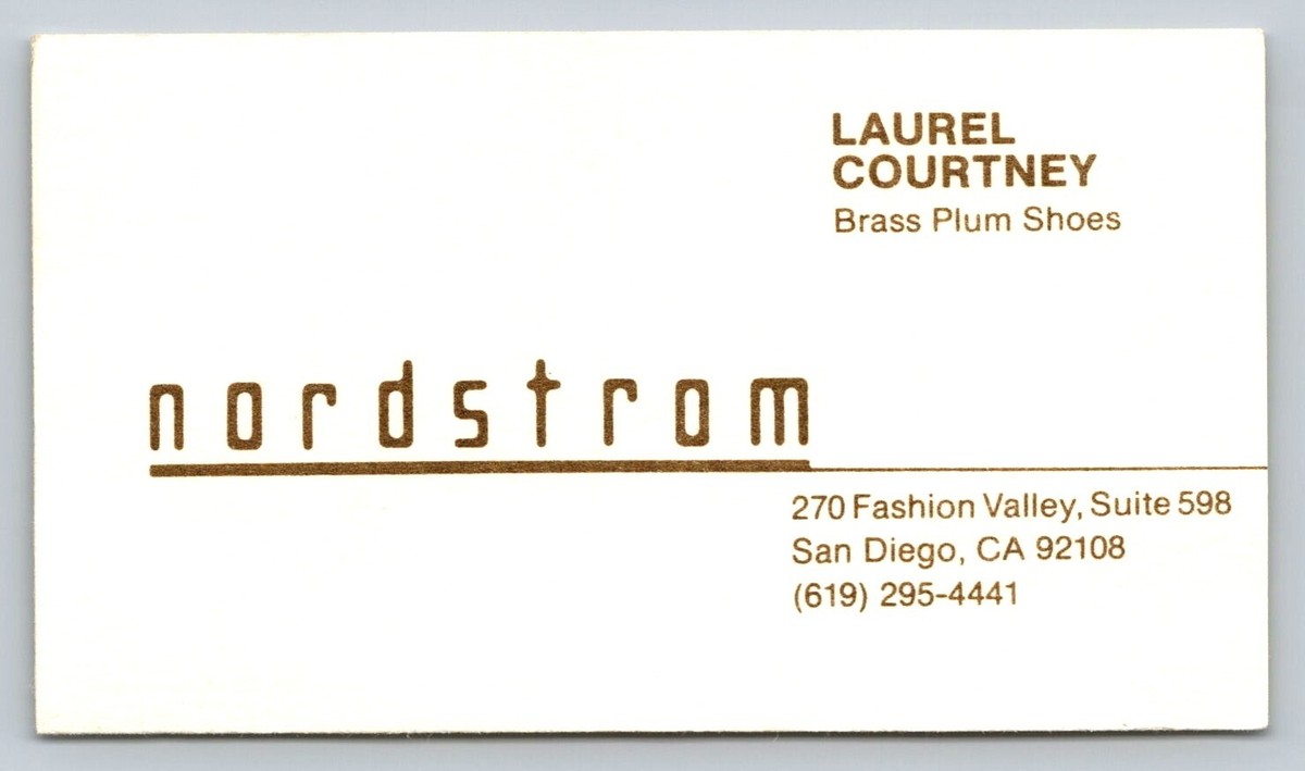 Vintage Business Card Nordstrom Laurel Courtney Brass Plum Shoes