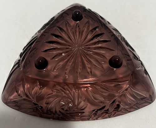 Vintage MCM Hazel Atlas 6.75” 3-Footed Uranium Amethyst Purple Candy Dish EUC - Picture 5 of 9
