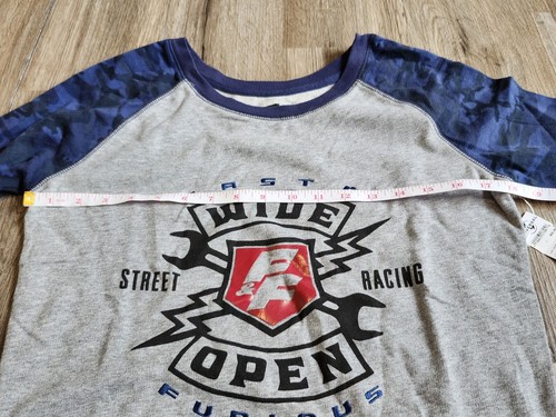 Fast & Furious Women's Sweater XS Race Wide Open Blue Camo Gray Graphic Family - Picture 7 of 10