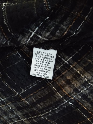 Habita Clothes To Live In Women's Top XXL Pullover Mixed Brown Black Plaid - Picture 7 of 8