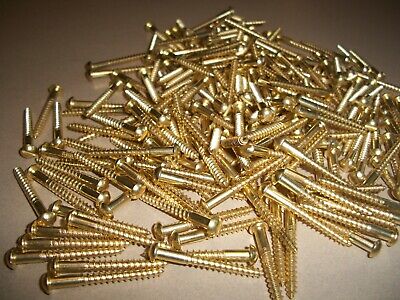Buy 50 UNUSED, BRASS WOOD SCREWS, WITH THE OLD ROUND SLOTTED HEAD, 1 1/2 LONG By #8