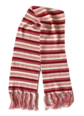 Little Girls Pink Acrylic Scarf Striped
