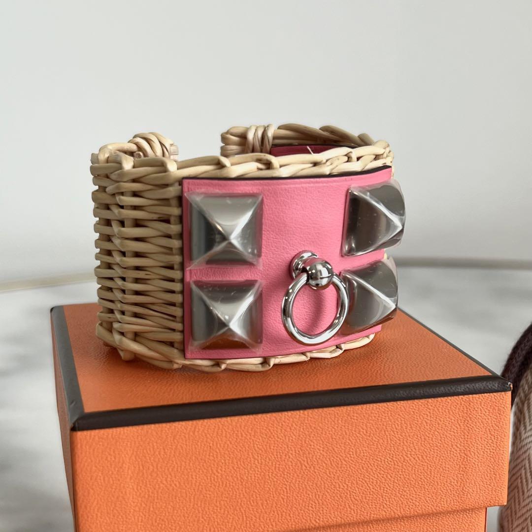 HERMES Medor Picnic Bangle Bracelet Pink w/ Box Pouch Unused