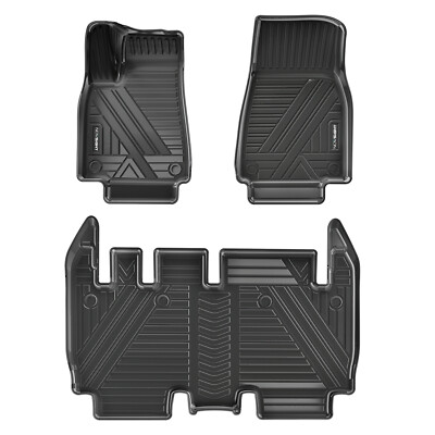 3PCS Premium Floor Mats Carpets Full Set 2016-2019 All Weather For Tesla Model X