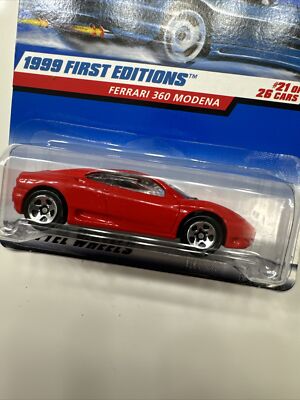 Hot Wheels 1999 First Editions Red Ferrari 360 Modena # 21/26