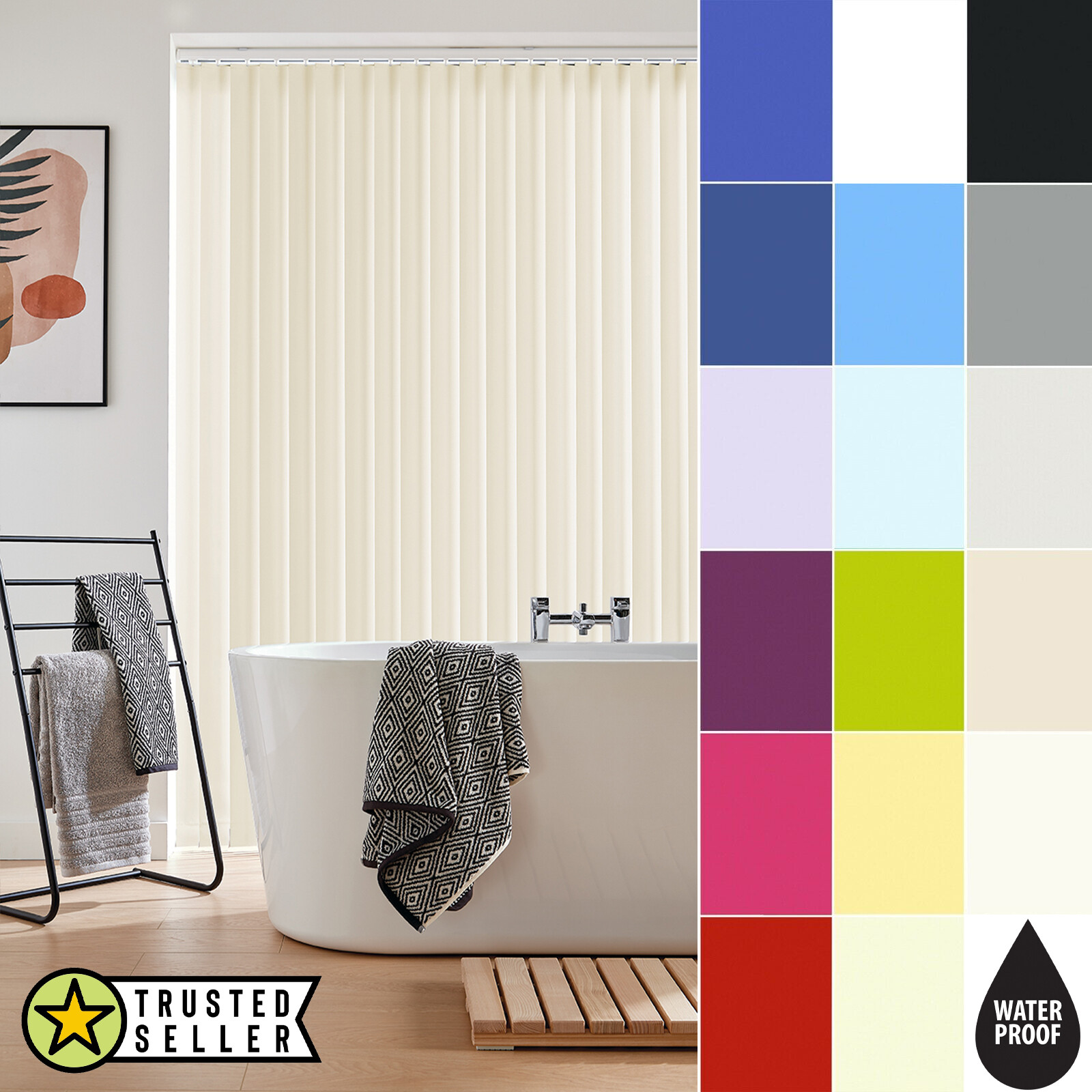 Blackout Waterproof Vertical Blinds Made To Measure PVC Vertical