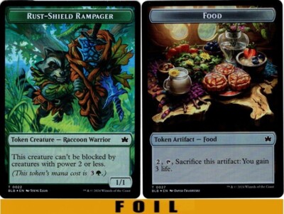 RUST-SHIELD RAMPAGER \ FOOD TOKEN ** FOIL ** #22/27 - Bloomburrow - NM MTG