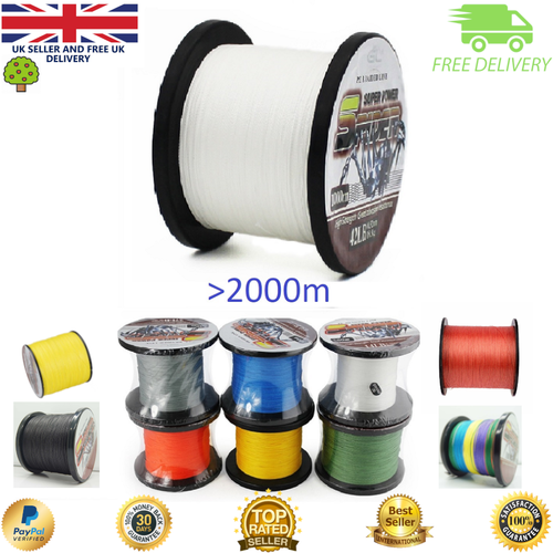 Trenza de pesca Super Dyneema 100m-2000m 12LB-150LB línea de carpa marcador de vástago blanco - Imagen 3 de 3